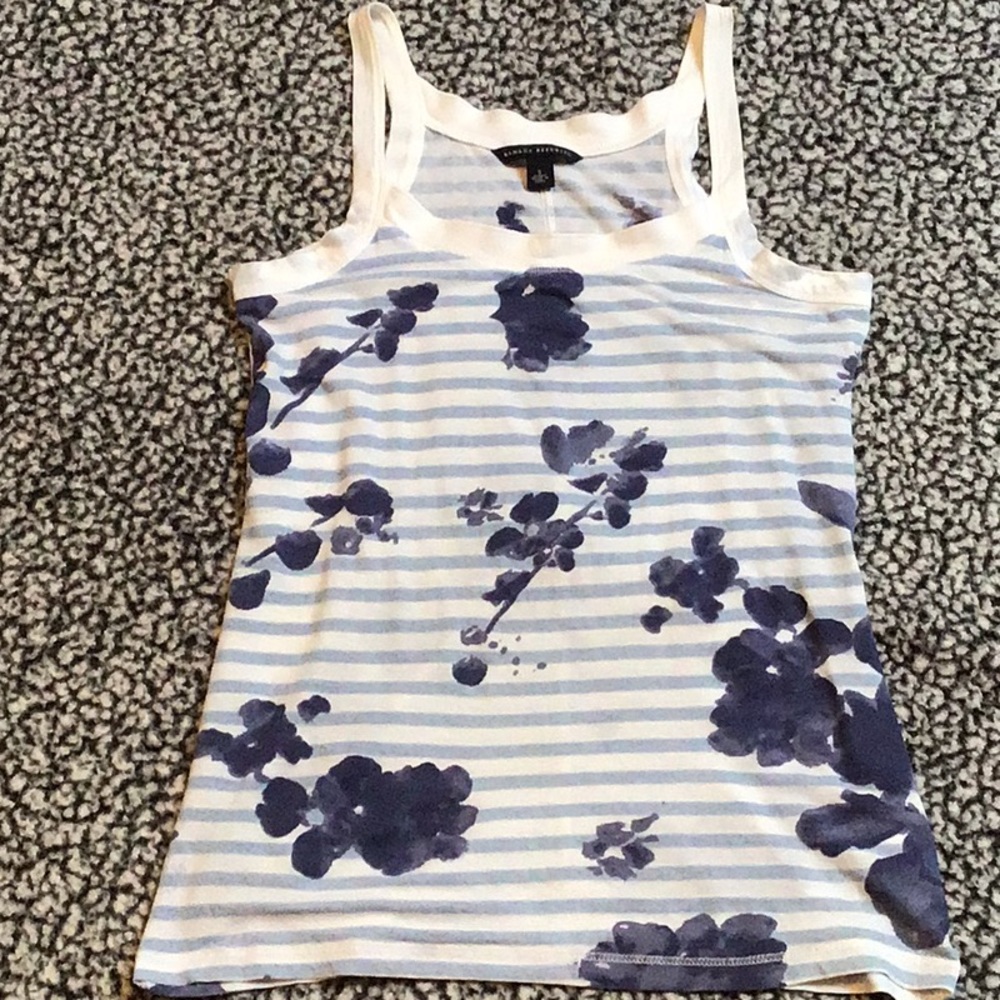 Striped floral tank